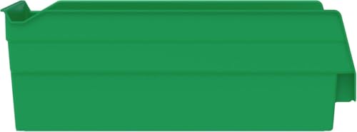 Akro-Mils 30130 Plastic Shelf Bins, Heavy Duty Storage Bins for Garage, Closet, and Drawer Organization, 12" x 6-1/2" x 4", Green, 12-Pack - color: Green