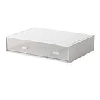 Desk Organizer-Stackable Storage Drawers, Desk Drawer Organizer Perfect For Collection Small Item/Cosmetic Office Supplies - 2 drawers (White) - size: 9*6.5*2inch - 2 Compartment