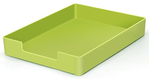 Letter-Size Tray, Desk Drawer Organizer, A4 Plastic Paper Tray for Office, School, Home Storage, and Storage Containers for Gift Wrap, and Crafts (Green) - color: Green