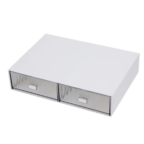 Desk Drawer Organizer, Stackable Office Supplies Storage, Plastic Drawer, Desk Grocery Organizer for Stationery/Office Supplies (White, 2 Compartments) - color: White, size: 2drawers