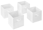 Whitmor Collapsible Cubes - 10.5 x 10.5 x 11 inches - White - Set of 4 - color: White, size: 10.5 x 10.5 x 11 inches (Set of 4)