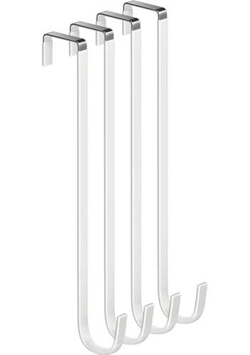 Mars-Rock Over the Door Metal Hooks with Plastic Coating 12" Fit 0.5" to 1 3/8" Door 4 Pcs Heavy Duty Single Towel Robe Rack Wreath Bathroom Shower Hanger Shoe Organizer Ironing Board Long White - color: L: WT 12" fit 0.5" to 1 3/8" door 4pcs