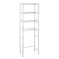 Honey-Can-Do 4-Tier Over-The-Toilet Storage Shelf - Space-Saving Steel Bathroom Restroom Organizer with Neutral Chrome Finish, Ideal for Towels, Toiletries, & Essentials - 24"W x 68"H x 11"D