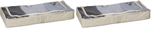 Household Essentials Under Bed Storage Chest, Beige (Pack of 2) - size: Underbed Chest (Pack of 2)
