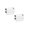 Superio Mini Storage Container Plastic Crayon Box Art Supplies and Sewing Case Stackable Clear Small Organizer for Beads, Stationery, Chalk, and Food, 0.7 Quart, 4 Pack - size: 0.7 Quarts, style: 4 Pack