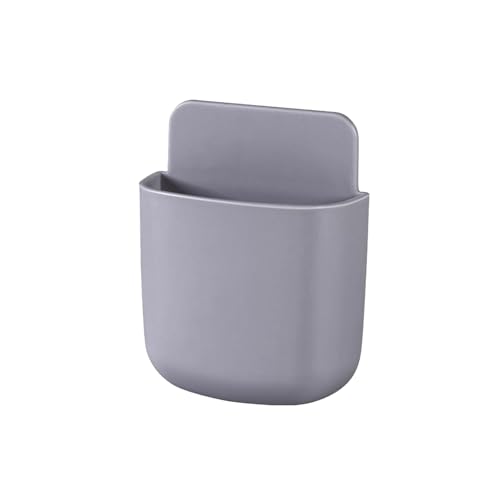 1Pcs Wall-Mounted Storage Box Space-Saving Wall Organizer for Phone Remote Small Items Creative Hanging Storage Easy Install No Electricity Needed(Grey) - color: 1Grey