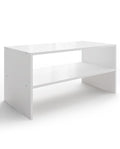2-Tier Stackable White Shoe Rack, Wooden 2-Shelf Shoe Organizer Freestanding Shoe Storage Stand for 6-9 Pairs, Perfect for Closet, Entryway, Office Use - Modern White