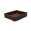 LLmoway PU Leather Valet Tray Nightstand Desk Organizer for Men Women Home Office Phone Watch Jewelry Glasses Keys Coins Storage - color: Coffee Brown