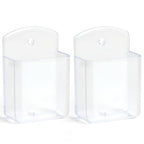 2 Pcs Remote Control Holder Wall Mount, TV Controller Holder, Self Adhesive Remote Holder, Wall Pen Holder Storage Accessories for Home Office School（Clear） - color: Clear&2Pcs