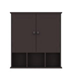 TaoHFE Brown Medicine Cabinets,Bathroom Wall Cabinet with 2 Door Adjustable Shelves,Over The Toilet Storage Cabinet,Espresso Bathroom Cabinet Wall Mounted for Laundry Room Kitchen - color: Espresso