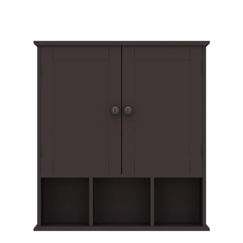 TaoHFE Brown Medicine Cabinets,Bathroom Wall Cabinet with 2 Door Adjustable Shelves,Over The Toilet Storage Cabinet,Espresso Bathroom Cabinet Wall Mounted for Laundry Room Kitchen - color: Espresso