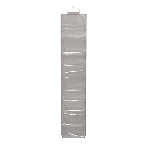Household Essentials 20-Pocket Closet Shoe File, Single Hook System - color: Silver