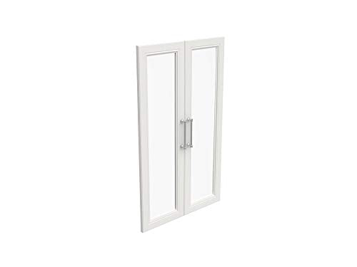 ClosetMaid Modular Storage Pair Set, 2 Glass Pane Doors, Wood Closet Organizer Shaker Style, Add On Accessory for Shelf Units, White, 34.88" H x 21.02" W x 1.81" D - color: White