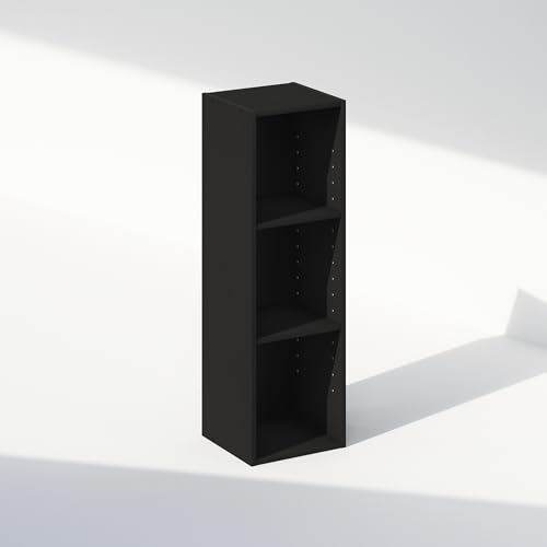 Furinno Reed 3-Tier Closet Organizers and Storage, Closet Organizer, Open Shelf Closet Storage, for Wardrobe, Bedroom, Living Room, 10-Inch Width, Blackwood - color: Blackwood, size: 3-Tier; 9.8" W