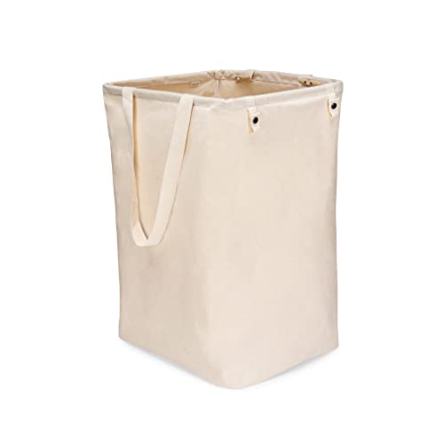 Full Circle Loads of Fun Collapsible Laundry Bag – Pop-Up Laundry Basket for Dirty Clothes & Towels– Organic Cotton with Long Handles - Ideal for Travel & Collapsing - Perfect for Bedroom or Dorm - color: Natural