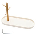 White Multi-Functional Key Tray, Wood Key Bowl Jewelry Tray, 3-Tier Hanging Organizer for Entryway/Rings Phone Bracelets Watches - color: White plastic
