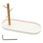 White Multi-Functional Key Tray, Wood Key Bowl Jewelry Tray, 3-Tier Hanging Organizer for Entryway/Rings Phone Bracelets Watches - color: White plastic