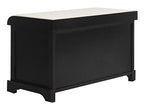 SAFAVIEH Home Collection – Freddy Black Storage Bench with Wicker Baskets & Cushion, Entryway Seating Bench, Fully Assembled (AMH5736B) - color: Black