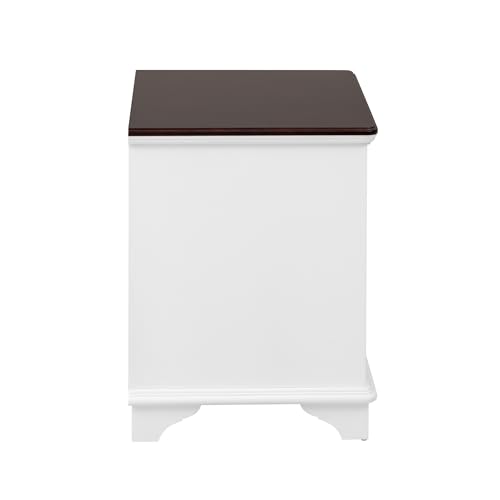 Multifunctional End Table Side Table with a Shutter Style Door and 2 Woven Grass Baskets, Sofa Side Narrow Table, Wood Bedside Nightstand for Living Room Bedroom (White-4.7) - color: White-4.7
