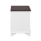 Multifunctional End Table Side Table with a Shutter Style Door and 2 Woven Grass Baskets, Sofa Side Narrow Table, Wood Bedside Nightstand for Living Room Bedroom (White-4.7) - color: White-4.7