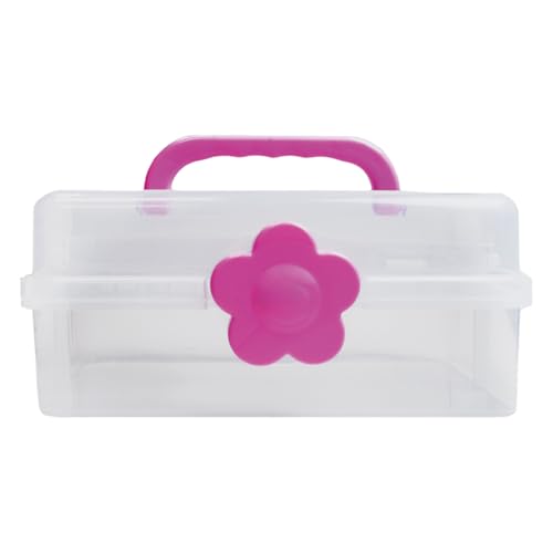 ANGELS CRAFT Clear Plastic Container 3 Layers Organizer Box - Ideal for Beads, Art Supplies, DIY Crafts, Jewelry and Small Items - size: 3 Layers