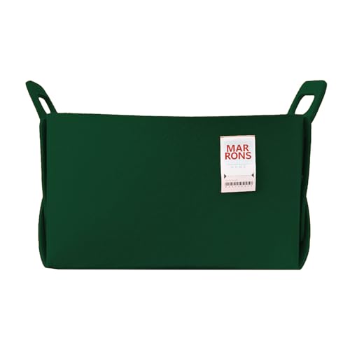 Collapsible Felt DEEPGREEN Storage Bin Large 14.6"x9.4"x9.4" – Foldable Basket with Handles for Closet, Laundry Room Organization, Toy Storage, Decorative Storage Bins for Shelves, Nursery - color: DEEPGREEN, size: LARGE