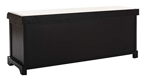 Safavieh American Homes Collection Lonan Grey and White Wicker Storage Bench - color: Black