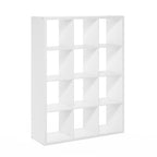 Furinno Cubicle Book Shelf, 12-Cube Bookshelf, Extra Thick Frame Reversible Tall Wide Bookcase with Open Back, 14.6 x 43.8 x 58, for Living Room, Bedroom, Home Office, Plain White - color: Plain White, size: 12-Cube
