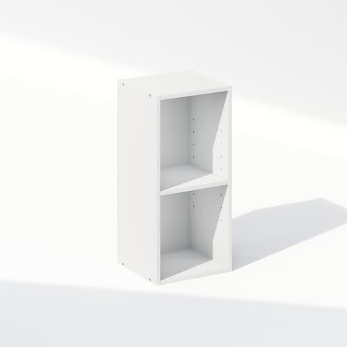 Furinno Reed 2-Tier Closet Organizers and Storage, Closet Organizer, Open Shelf Closet Storage, for Wardrobe, Bedroom, Living Room, 10-Inch Width, White - color: White, size: 2-Tier; 9.8" W
