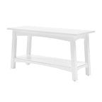 Craftsbury 36-Inch Solid Wood Entryway Bench with Storage Shelf – Easy Assembly Small Seating Bench for Hallway, Living Room, or Foyer by Alaterre Furniture (White) - color: White