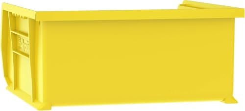 Akro-Mils 30235 AkroBins Plastic Storage Bins, Space-Saving Stackable Bins for Garage, Pantry, Craft Organization, 11" x 11" x 5", Yellow, 6-Pack - color: Yellow