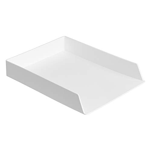 Amazon Basics Rectangular Plastic Desk Organizer Bundle, 3 Pieces Letter Tray and Accessory Tray for Office Supplies, Document Organization, Workspace Storage, 10 x 13.4 inches, White - color: White, style: 3 Pieces