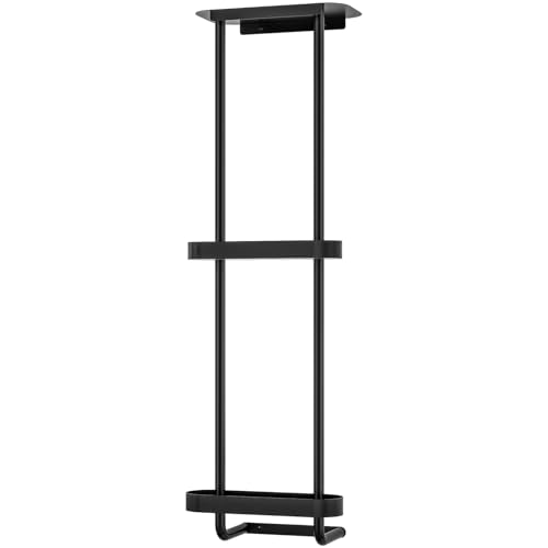 STWWO Bathroom Towel Storage, 36.4 Inch Towel Racks for Bathroom Wall Mounted with Shower Caddy with Metal Shelf, Black - color: Black, size: 36.4 IN