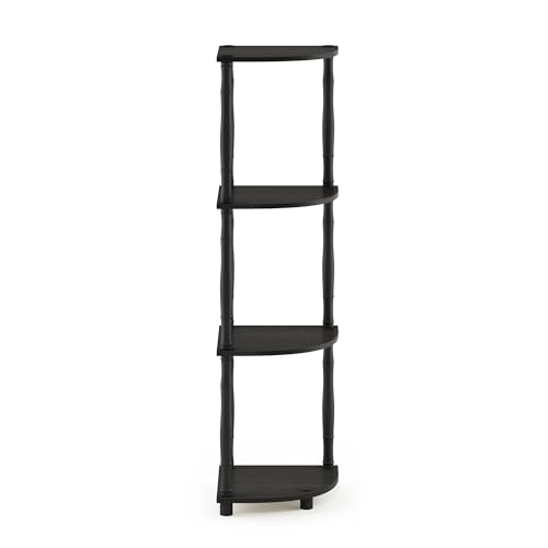 Furinno Turn-N-Tube 4-Tier Corner Display Rack Multipurpose Shelving Unit with Classic Tubes, Espresso/Black, 18114EX/BK, Espresso/Black Classic Tube - color: Espresso/Black, size: 4-Tier Classic Tube