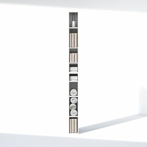 Furinno Fulda 8-Tier Closet Organizers and Storage, Open Shelf, Storage Organizer, 6-Inch Width, for Closet, Bedroom, White - color: White, size: 8-tier; 6"w
