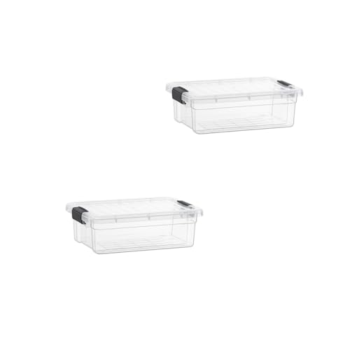 Superio Clear Storage Boxes with Lids, 2.3 Quart Plastic Container Bins for Organizing, Stackable Crates, BPA Free, Non Toxic, Odor Free, Organizers for Home, Office, School, and Dorm, 2 Pack - size: 2.3 Quart, style: 2 Pack