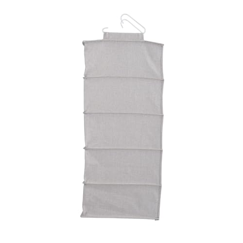 Household Essentials 10-Pocket Hanging Shoe Organizer, Side-by-Side Blended Canvas Storage, 2 Hooks for Excellent Support, The Perfect Space-Saving Organizer - color: Silver