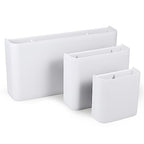 Picowe 3 PCS Magnetic Laundry Storage, Magnetic Storage Box for Laundry Room, Kitchen, Bathroom, Office, Space-Saving Trash Container Hanging on Dryer, Washer or Wall Mount Trash Bin (White) - size: L+ M + S - White