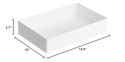 Amazon Basics Rectangular Plastic Desk Organizer Bundle, 3 Pieces Letter Tray and Accessory Tray for Office Supplies, Document Organization, Workspace Storage, 10 x 13.4 inches, White - color: White, style: 3 Pieces