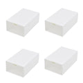 Feadily（4 Pack Plastic Desktop Storage Box with Clear Drawers, Can Be Freely Spliced and Combined, Small Parts Organizer, White
