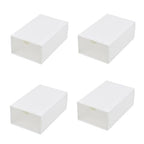 Feadily（4 Pack Plastic Desktop Storage Box with Clear Drawers, Can Be Freely Spliced and Combined, Small Parts Organizer, White