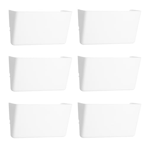 EASEPRES 6 Pack White Plastic Single Pocket Hanging File Organizer, Wall Mount Paper Mails Magazines Holder, Mounted Folder Bins for Office School and Home, 12.99x4.13x7.48 inches - color: White, size: 6 Pack
