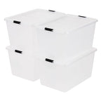 IRIS USA 4-Pack High-Capacity Clip Box with Latching Lids, 55 Quart Storage Bins, Supply Containers for Home, Office & Classroom Organization - size: 55 Qt, style: 4 Pack