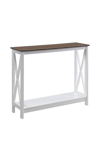 Convenience Concepts Oxford Console Table 39.5" - Sofa Table with Storage Shelf, Transitional Entryway Hall Table for Living Room and Bedroom, Display Foyer Table, Driftwood/White - color: Driftwood/White