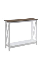 Convenience Concepts Oxford Console Table 39.5" - Sofa Table with Storage Shelf, Transitional Entryway Hall Table for Living Room and Bedroom, Display Foyer Table, Driftwood/White - color: Driftwood/White