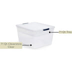 Rubbermaid Cleverstore 74 Qt Clear Storage Bins with Lids and Nesting Tray, 4-Pack, Stackable, BPA-Free, Made in USA - size: 74 Qt - 4 Pack w/ Trays
