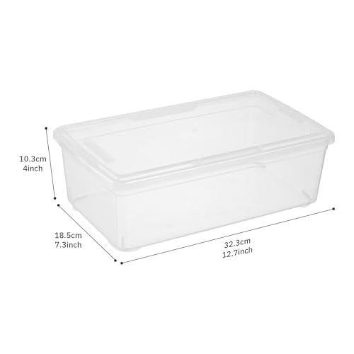 Stackable Clear Storage Bins with Lids Shoe Boxes 12 Packs Plastic Storage Containers 6 Quart Latching Plastic Shoe Boxes With Lids (Clear)