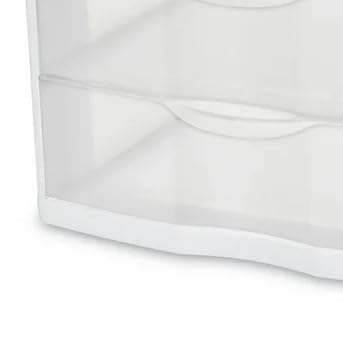 White Desktop Drawer, 3 Drawer Clear Plastic Countertop Drawer - color: Pearl white