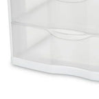 White Desktop Drawer, 3 Drawer Clear Plastic Countertop Drawer - color: Pearl white