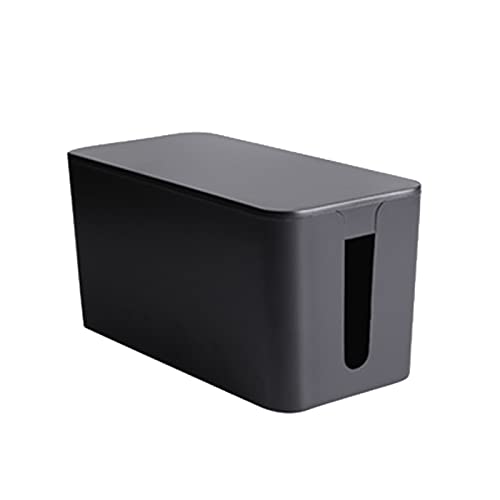 Cable Management Box,Cord Organizer Box for Home and Office System to Cover and Hide & Power Strips & Cords,Surge Protector (Small, Black) - color: Black, size: Small